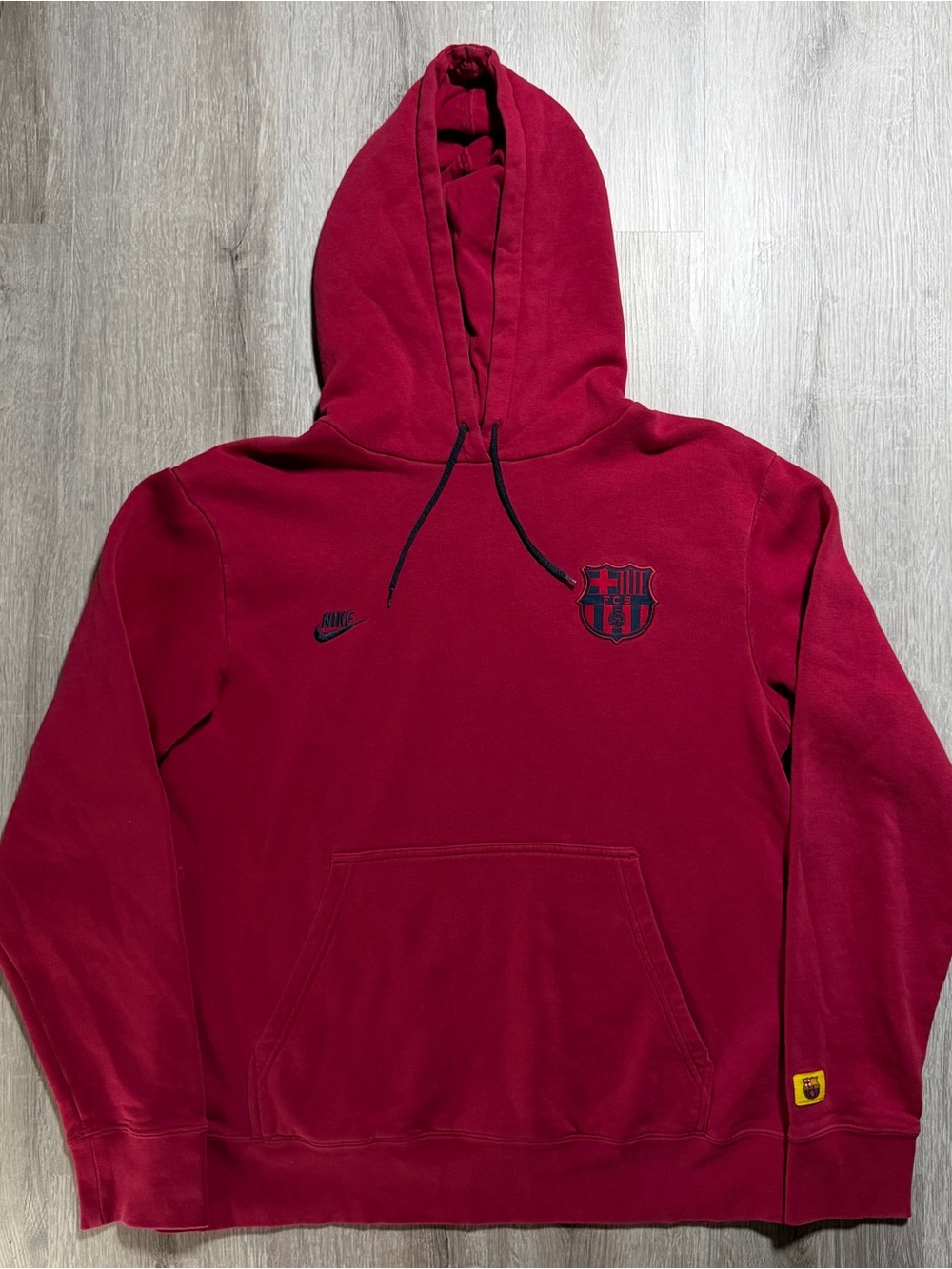 Y2K Retro Nike x FC Barcelona Maroon Pullover Hoodie